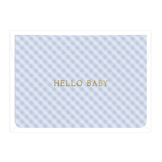 'Hello Baby' Gingham Greeting Card (RRP $6.95)