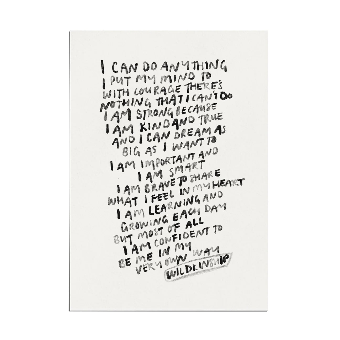 'I Can Do Anything' Childhood Affirmations Art Print