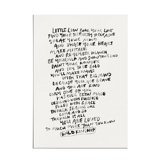 'Little Lion' II Childhood Affirmations Art Print