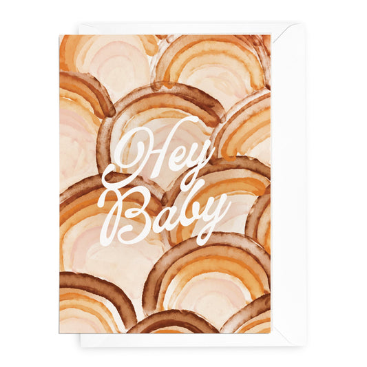 'Hey Baby' Watercolour Rainbows Greeting Card (RRP $6.95)