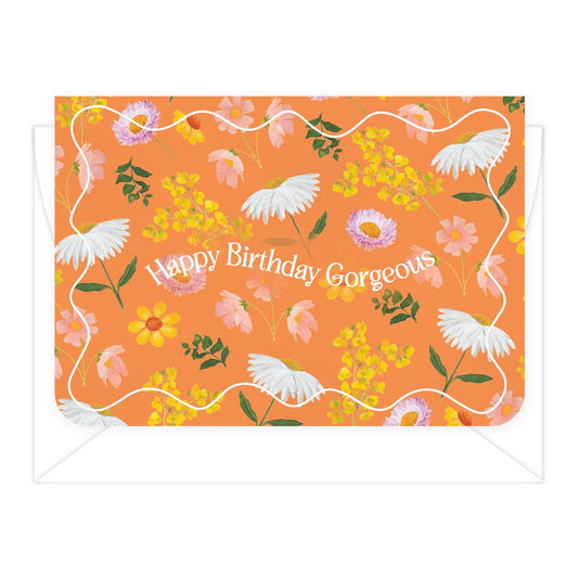 'Happy Birthday Gorgeous' Flower Fields Greeting Card (RRP $6.95)
