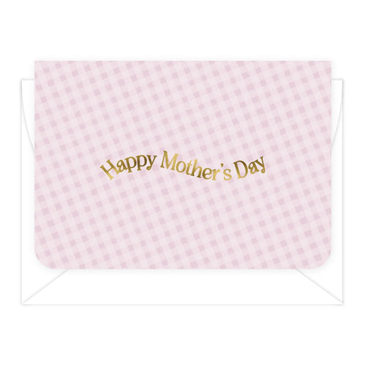 NEW 'Happy Mother's Day' Lilac Gingham Greeting Card (RRP $6.95)