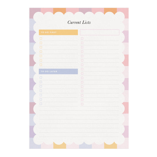 Sunshine Gingham 'List Maker' Notepad