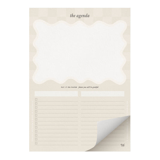 Scalloped 'Agenda' A4 Notepad (RRP $16.95)