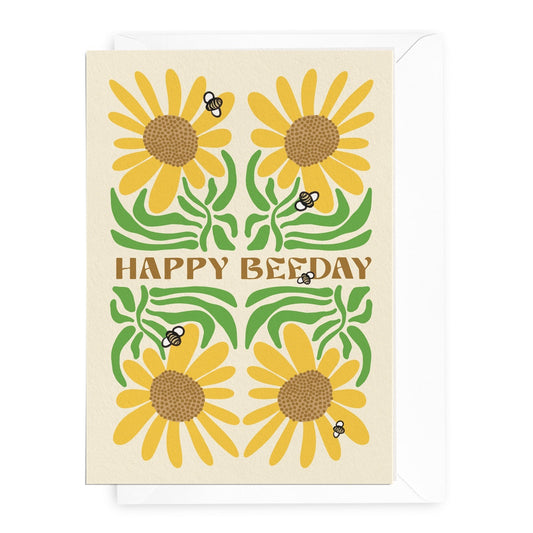 'Happy Bee-Day' Sunflowers Greeting Card (RRP $6.95)