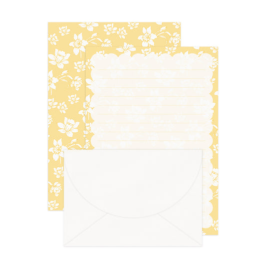 ✧ 'Yellow Daffodils Floriography' Lined Letter Writing Stationery ft. Apothecary Artist (RRP $14.95)