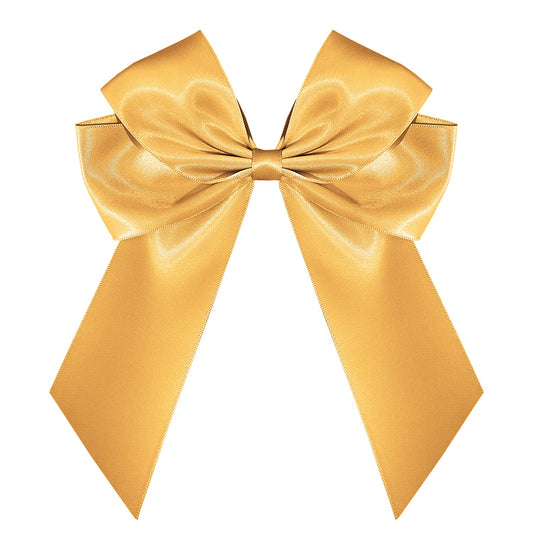 'Amber-Gold' Pre-Made Silky Satin Double Bow
