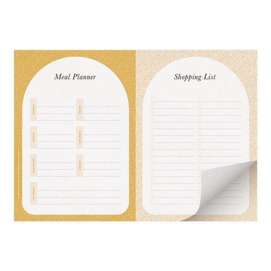 Ochre Composition 'Meal Plan & Shopping List' Magnetised A4 Notepad (RRP $16.95)