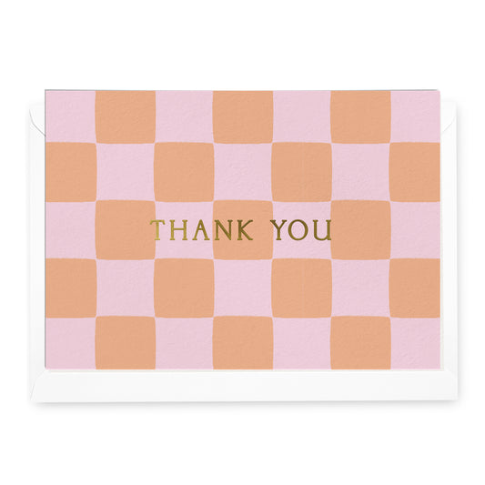 'Thank You' Sherbet Check Greeting Card (RRP $6.95)