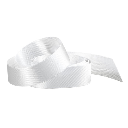 'White' Silky Satin Ribbon (15m)
